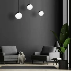Sklep Kaja Klasyczna lampa wisząca, czarno-biała MLP7237 z serii SFERA | Kaja Oświetlenie Discount