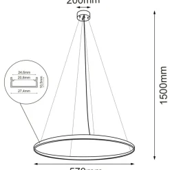 Sklep Kaja Klasyczna lampa wisząca LED koło ⌀57cm 4000K ANT 5322 z serii AGA Shop