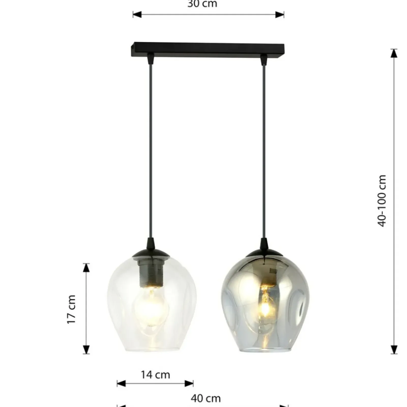 Sklep Kaja Klasyczna lampa wisząca z nieregularnymi kloszami 682/2 ISTAR | Kaja Best