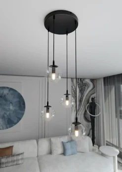 Sklep Kaja Klasyczna lampa wisząca z kulistymi kloszami 711/4PREM | Kaja Discount