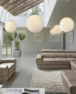 Sklep Kaja Klasyczna lampa wisząca z dużą kulą ⌀30cm AZ2516 WHITE BALL | Kaja biały Fashion