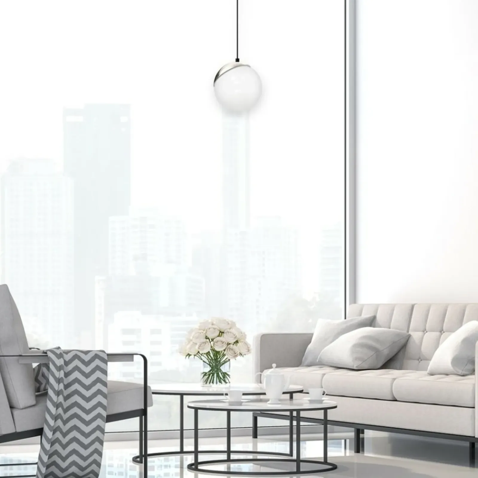 Sklep Kaja Klasyczna lampa wisząca z mlecznym kloszem MLP4673 z serii SFERA | Kaja Oświetle Discount