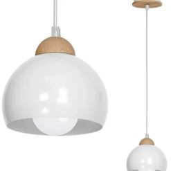 Sklep Kaja Klasyczna lampa wisząca z drewnianym elementem MLP6440 z serii DAMA | Kaja Oświe Online