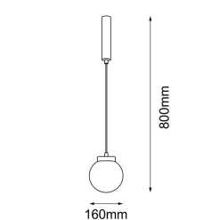 Sklep Kaja Klasyczna, pojedyncza lampa wisząca kula ANT 5073 IO | Kaja Shop