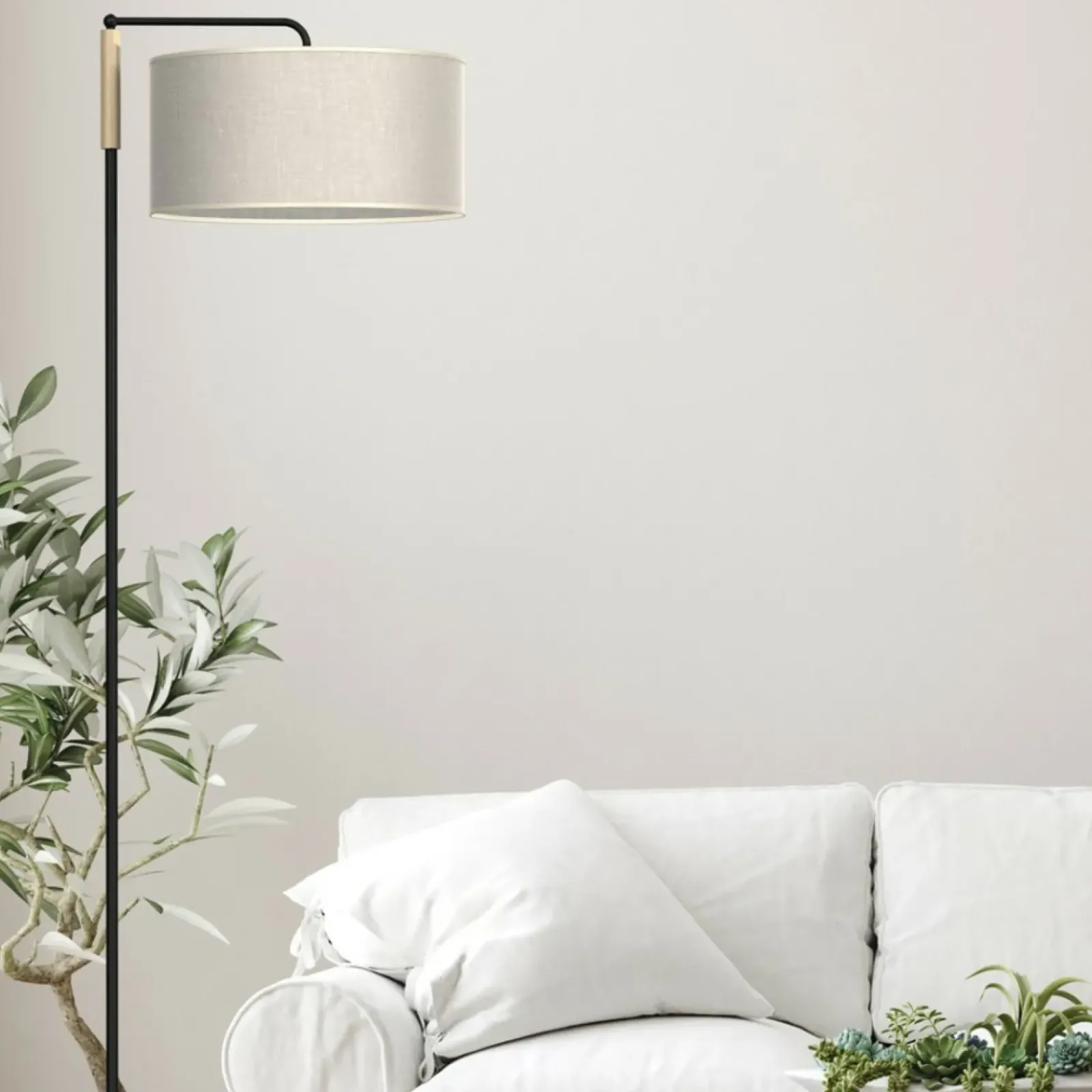 Sklep Kaja Klasyczna, prosta lampa podłogowa z abażurem MLP7454 ATLANTA | Kaja* Lampy Podłogowe Z Abażurem|Tradycyjne Lampy Podłogowe