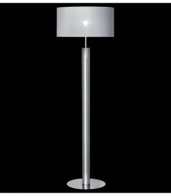 Sklep Kaja Klasyczna, srebrna lampa podłogowa z abażurem 67549 NODO | Kaja* Lampy Podłogowe Z Abażurem|Tradycyjne Lampy Podłogowe