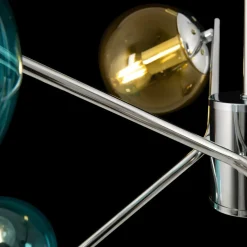 Sklep Kaja Kolorowa lampa wisząca, z kloszami kulkami MOD139PL-06CH z serii NANCY chrom Discount