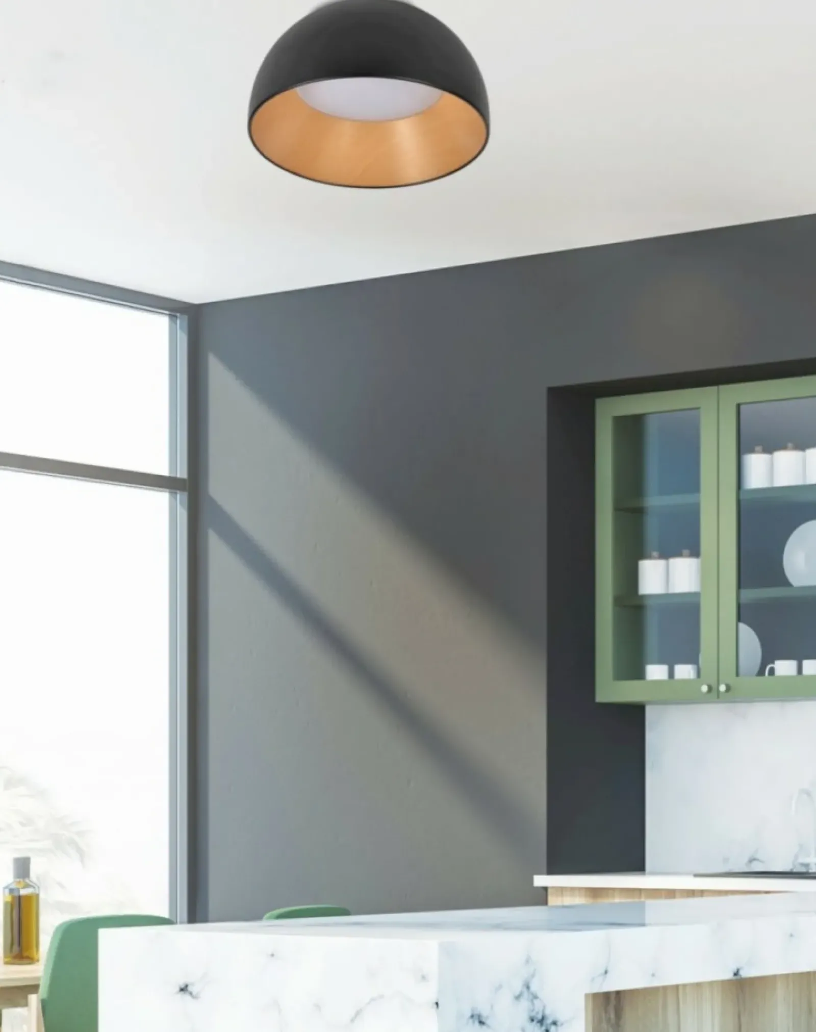 Sklep Kaja Kopułowa lampa sufitowa, plafon z drewnem 13-24152 LIGURIA | Kaja* Lampy Led|Plafony Nowoczesne