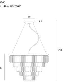 Sklep Kaja Kryształowa lampa wisząca Ø60cm MX P0260 MONACO | Kaja Oświetlenie Flash Sale