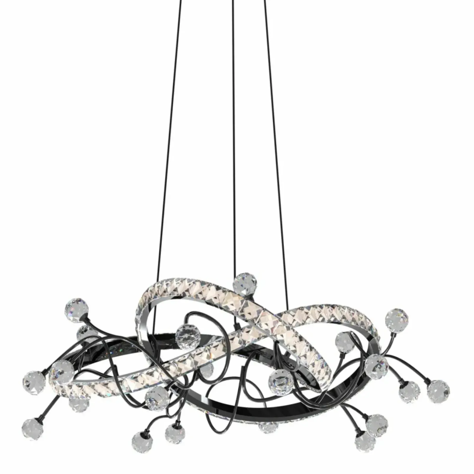 Sklep Kaja Kryształowa lampa wisząca dark glamour MD3481-1S-3BCT MAIA | Kaja Fashion