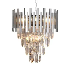 Sklep Kaja Kryształowa lampa wisząca, srebrny łańcuch ML5997 ASPEN II | Kaja Outlet