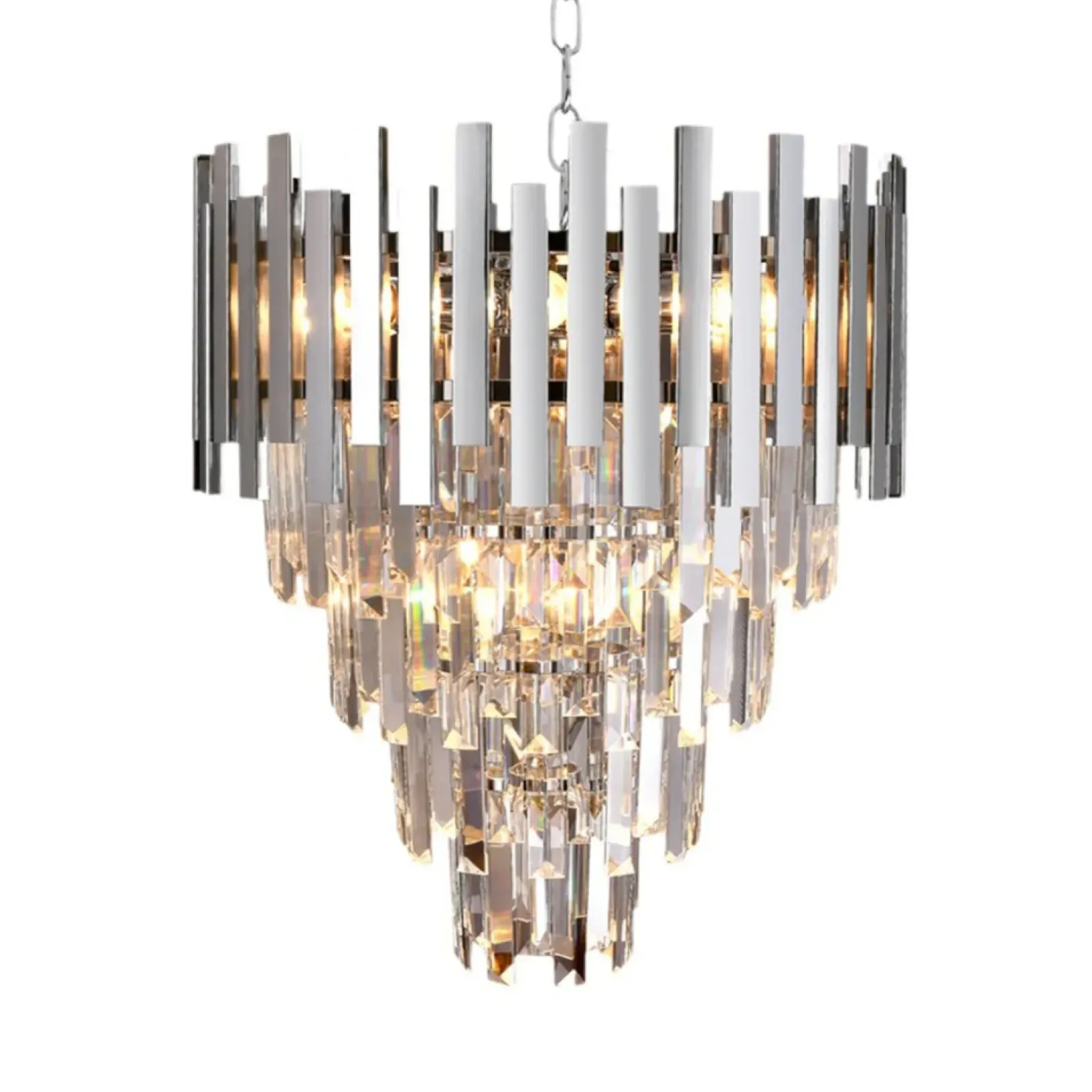 Sklep Kaja Kryształowa lampa wisząca, srebrny łańcuch ML5997 ASPEN II | Kaja Outlet
