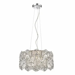 Sklep Kaja Kryształowa, srebrna lampa do salonu P0534-05C-F4AC DAVI | Kaja Store