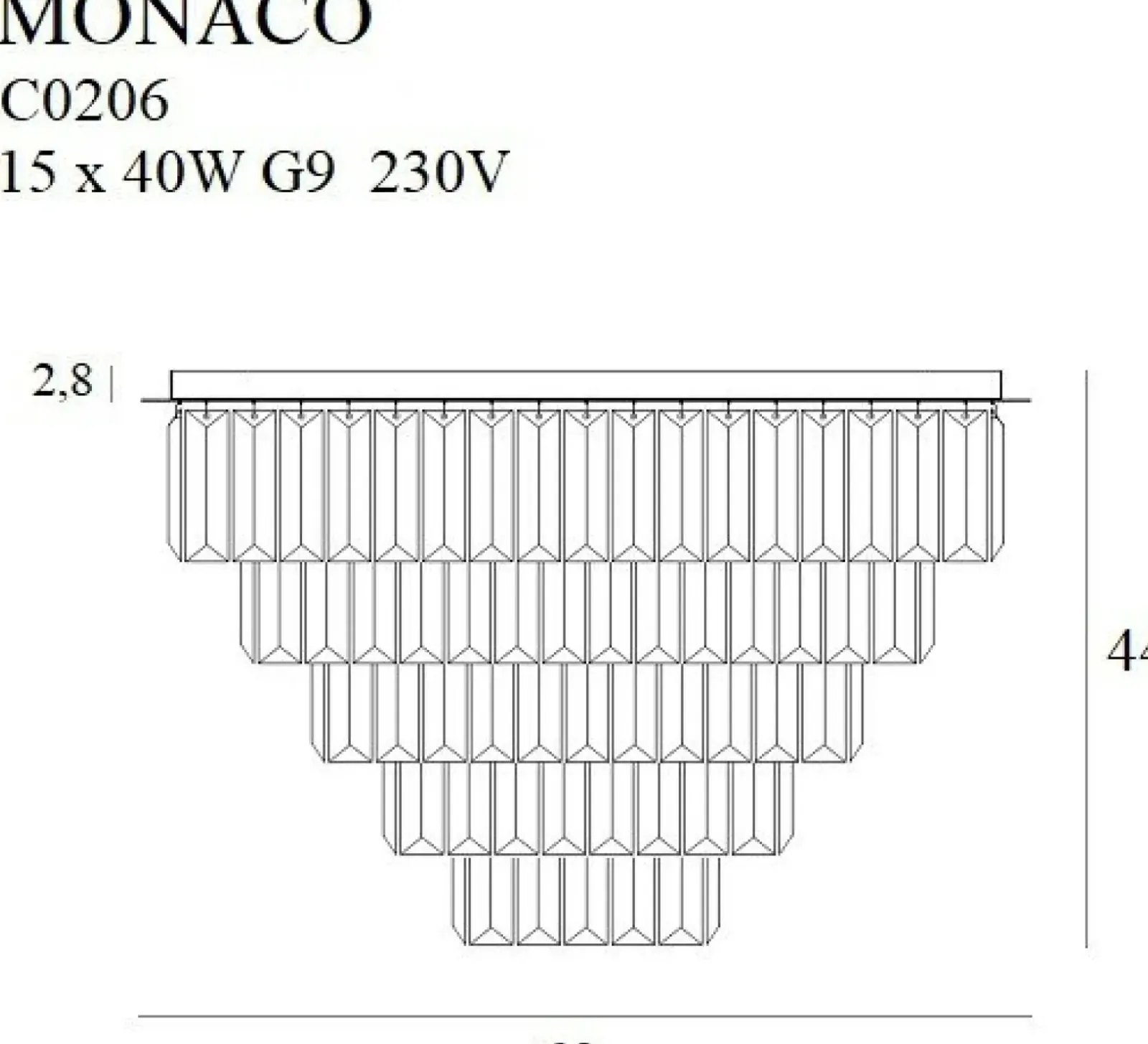 Sklep Kaja Kryształowy, elegancki plafon Ø60cm MX C0206 MONACO | Kaja Oświetlenie Flash Sale