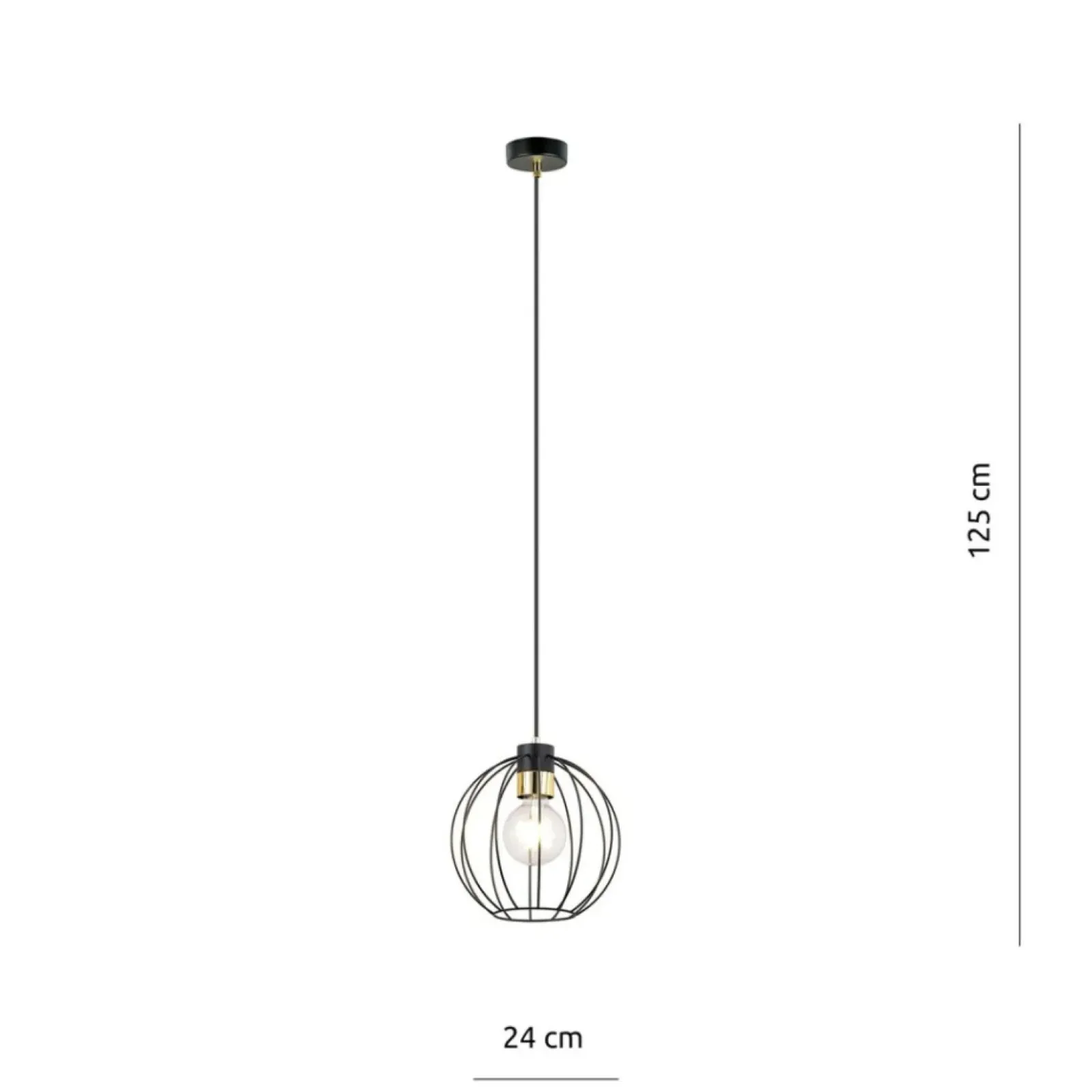 Sklep Kaja Kulista, druciana lampa wisząca wykonana z metalu 1222/1 z serii GINO Clearance