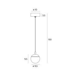 Sklep Kaja Kulista, ledowa lampa wisząca do sypialni MX P0472 COMETSHINE | Kaja Store