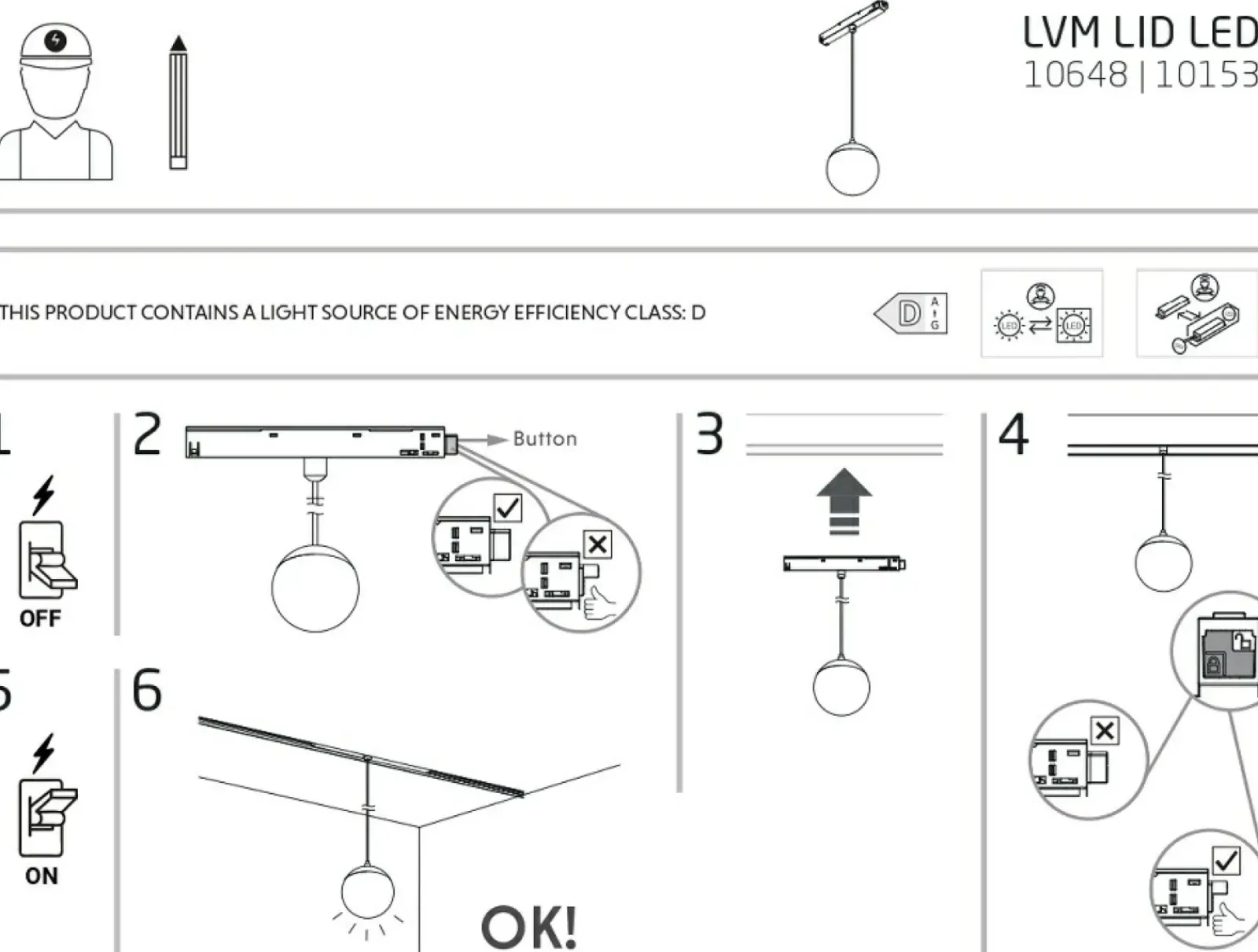 Sklep Kaja Kulisty zwis do szyny magnetycznej 1F 10648 LVM LID LED | Kaja* Szynoprzewody Podtynkowe|Szynoprzewody Natynkowe