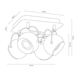 Sklep Kaja Kwadratowa lampa sufitowa z kulistymi spotami 5109487 BALL | Kaja Cheap