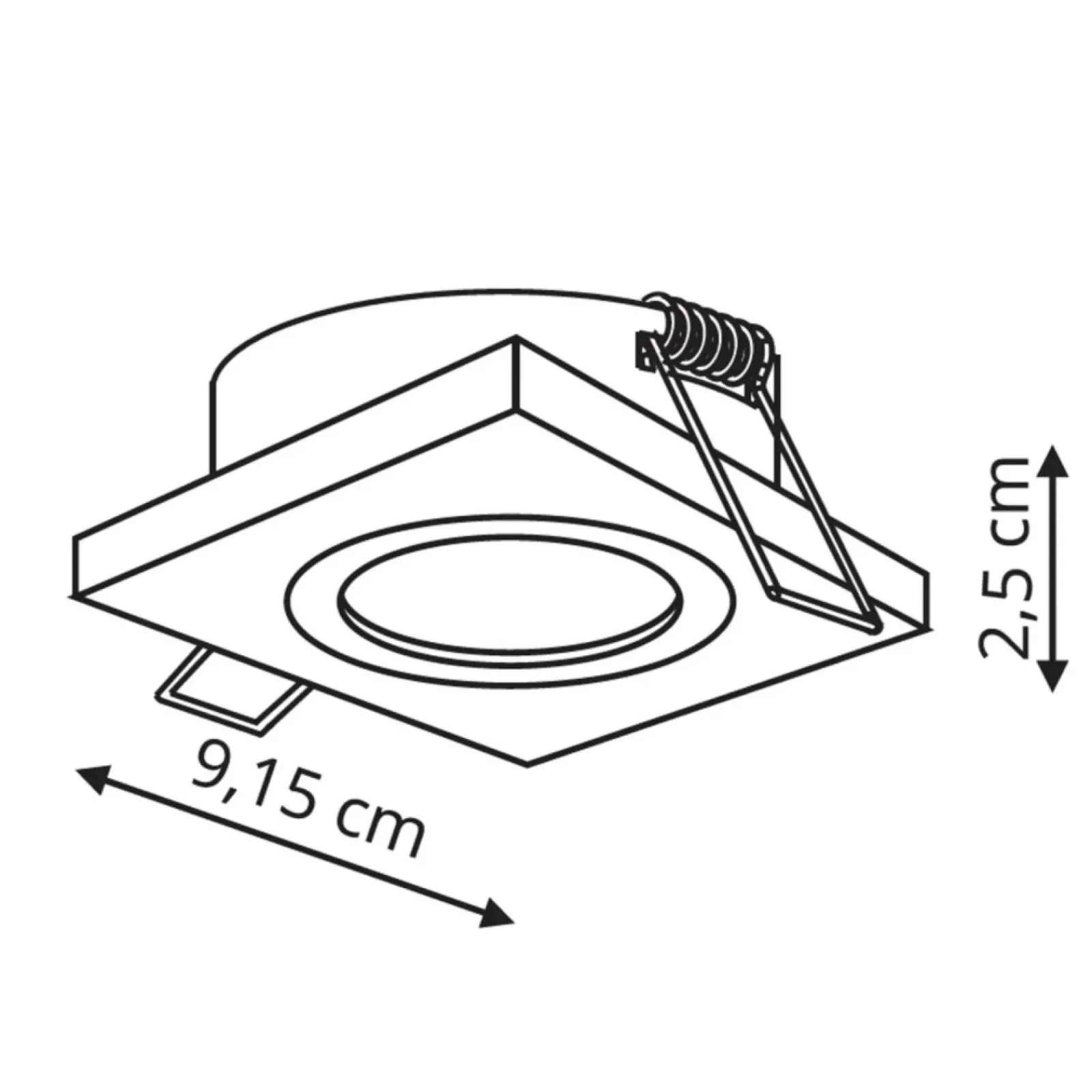 Sklep Kaja Kwadratowe oczko podtynkowe LP-2780/1RS BK METIS | Kaja Oświetlenie* Oprawy Podtynkowe