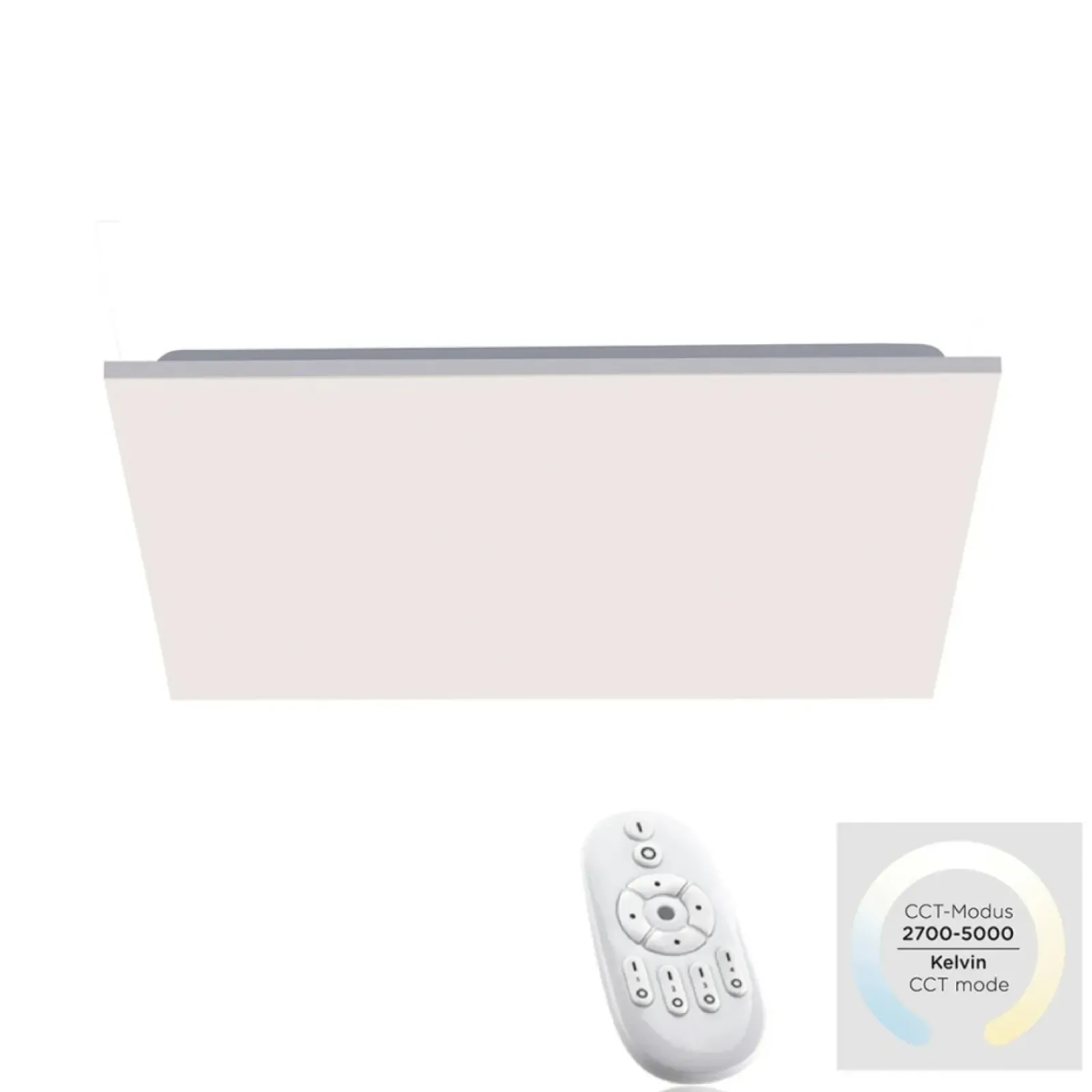 Sklep Kaja Kwadratowy, duży plafon LED 60 cm z regulacją 15552-16 z serii CANVAS biały Store