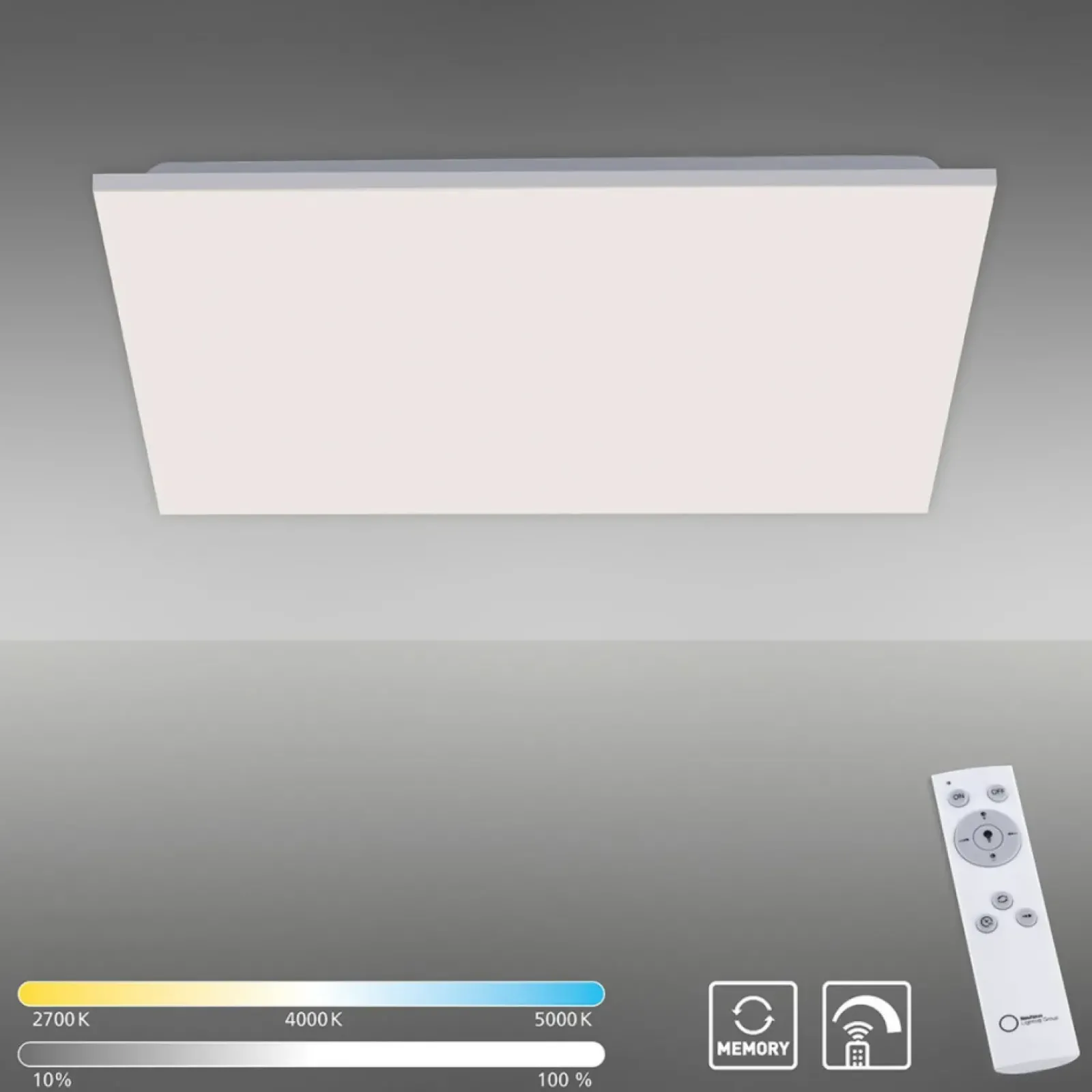 Sklep Kaja Kwadratowy, duży plafon LED 60 cm z regulacją 15552-16 z serii CANVAS biały Store