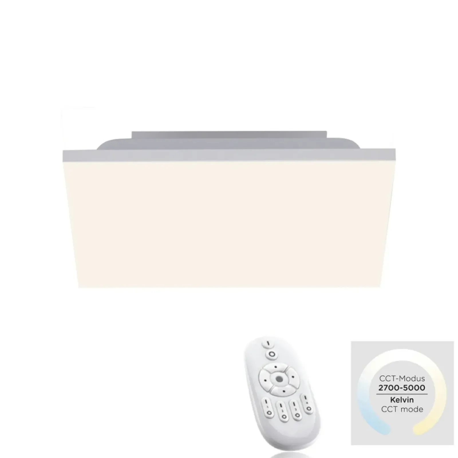 Sklep Kaja Kwadratowy minimalistyczny plafon z pilotem 15550-16 z serii CANVAS biały Cheap