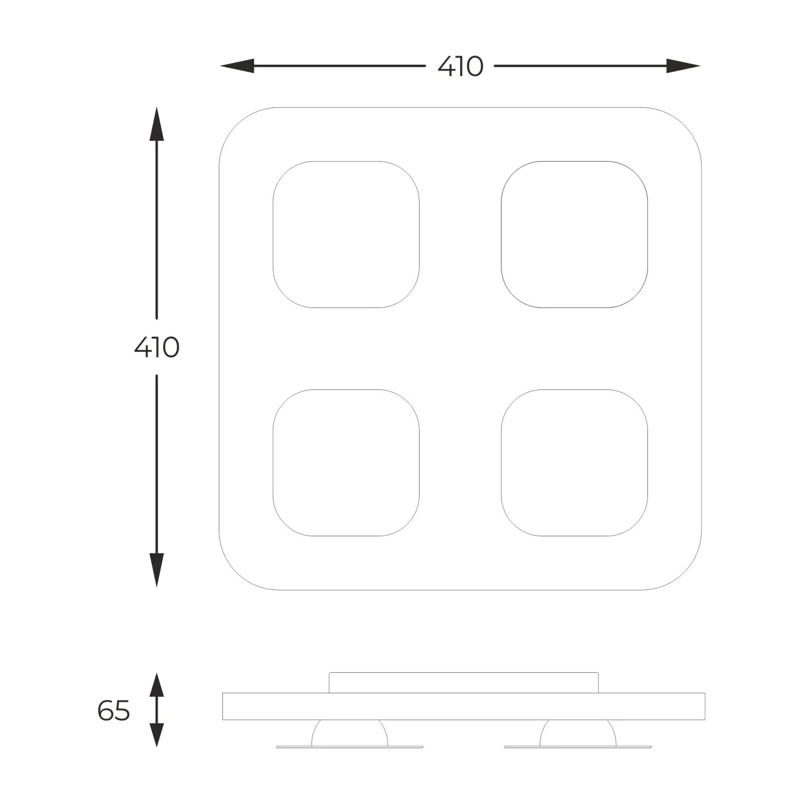 Sklep Kaja Kwadratowy, ozdobny plafon LED A0563-04H-S8TH CONSTELLATION | Kaja* Plafony Nowoczesne|Lampy Led
