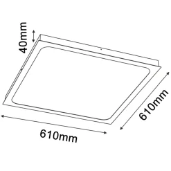Sklep Kaja Kwadratowy plafon, ciepłe światło 61x61cm 3000K ANT 1058 HIKA | Kaja* Plafony Klasyczne|Plafony Nowoczesne