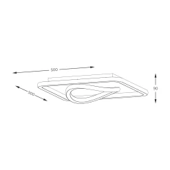 Sklep Kaja Kwadratowy plafon LED do salonu MX3889-1B-3BGT LENS | Kaja Oświetlenie* Plafony Nowoczesne|Lampy Led