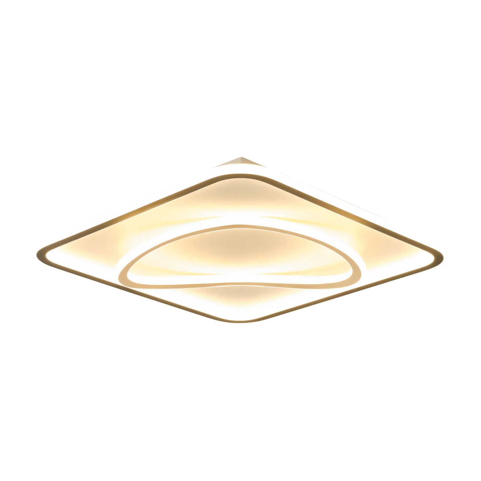 Sklep Kaja Kwadratowy plafon LED do salonu MX3889-1B-3BGT LENS | Kaja Oświetlenie* Plafony Nowoczesne|Lampy Led