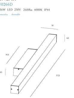 Sklep Kaja Lampa ścienna do łazienki, światło LED 113cm MX W0266 LINEAR | Kaja* Lampy Do Łazienki|Lampy Led