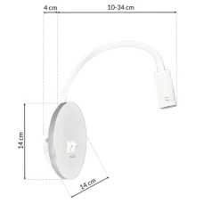 Sklep Kaja Lampa ścienna, elastyczne ramię, do sypialni ML6353 z serii BASE | Kaja Oświetle* Lampy Led