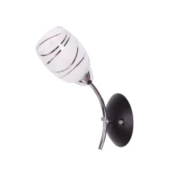 Sklep Kaja Lampa ścienna imitująca kwiat K-JSL-6093/1W CHR XENA | Kaja* Kinkiety Tradycyjne|Kinkiety Ze Szklanym Kloszem