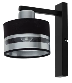 Sklep Kaja Lampa ścienna z czarno-srebrnym abażurem SIG 32154 z serii PRO | Kaja* Kinkiety Tradycyjne