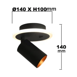 Sklep Kaja Lampa ścienna z dwoma światłami LED+GU10 LP-0612/1WS BK PARMA | Kaja* Lampy Led