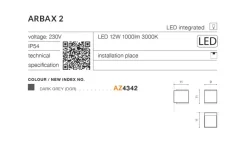 Sklep Kaja Lampa ścienna zewnętrzna elewacyjna LED AZ4342 ARBAX | Kaja* Kinkiety Ogrodowe