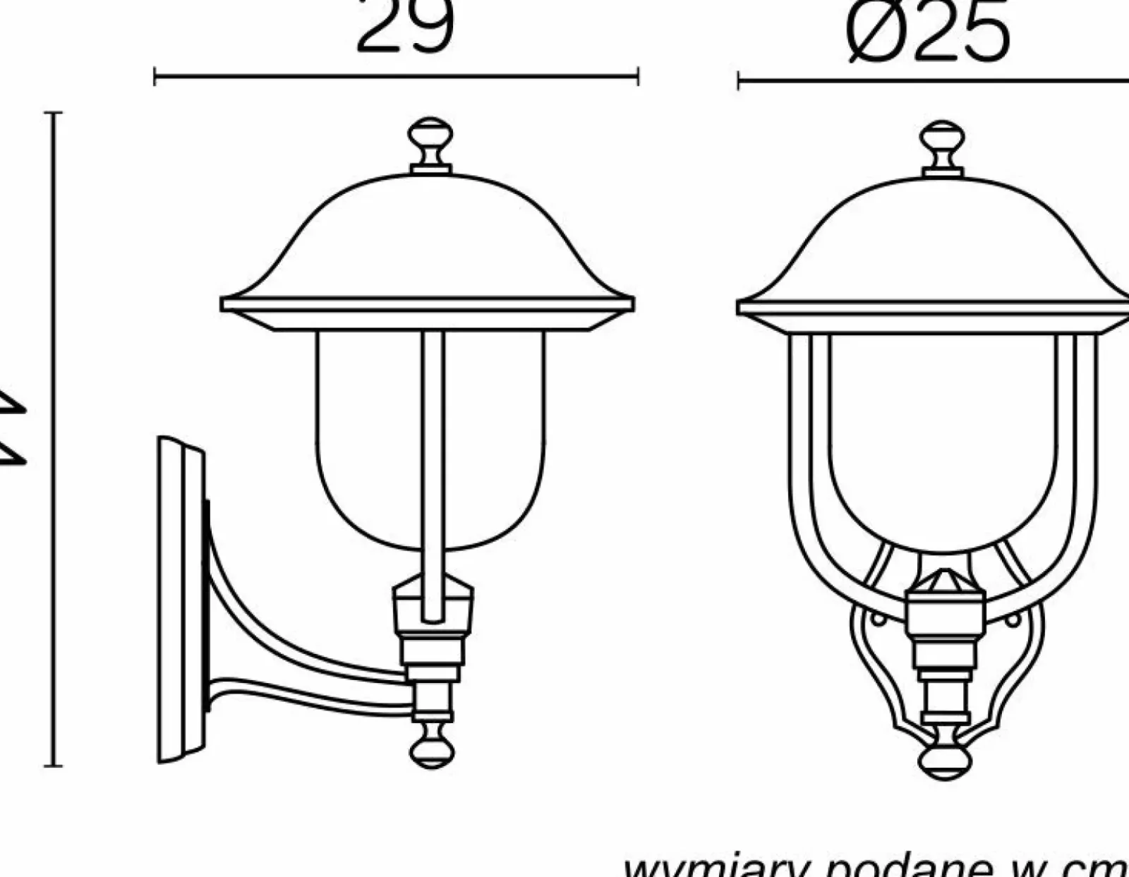 Sklep Kaja Lampa elewacyjna w czarnym kolorze K 3012/1/O g z serii PRINCE | Kaja Oświetleni* Kinkiety Ogrodowe