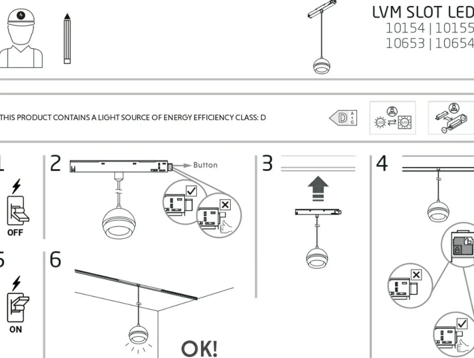 Sklep Kaja Lampa LED do szyny magnetycznej 1F 10155 LVM SLOT LED | Kaja* Szynoprzewody Podtynkowe|Szynoprzewody Natynkowe