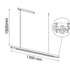 Sklep Kaja Lampa listwa o poziomym układzie 130cm 4000K ANT 8657 HAKODA | Kaja Best