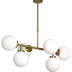 Sklep Kaja Lampa modern glamour do salonu i kuchni ABR-LWL-6XE27 MILANO | Kaja złoty Fashion