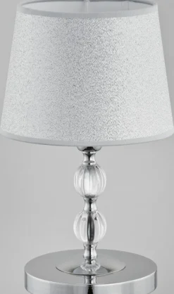 Sklep Kaja Lampa nocna na zdobionej szkłem nodze AL 16716 | Kaja* Lampki Stołowe Z Abażurem|Tradycyjne Lampki Stołowe