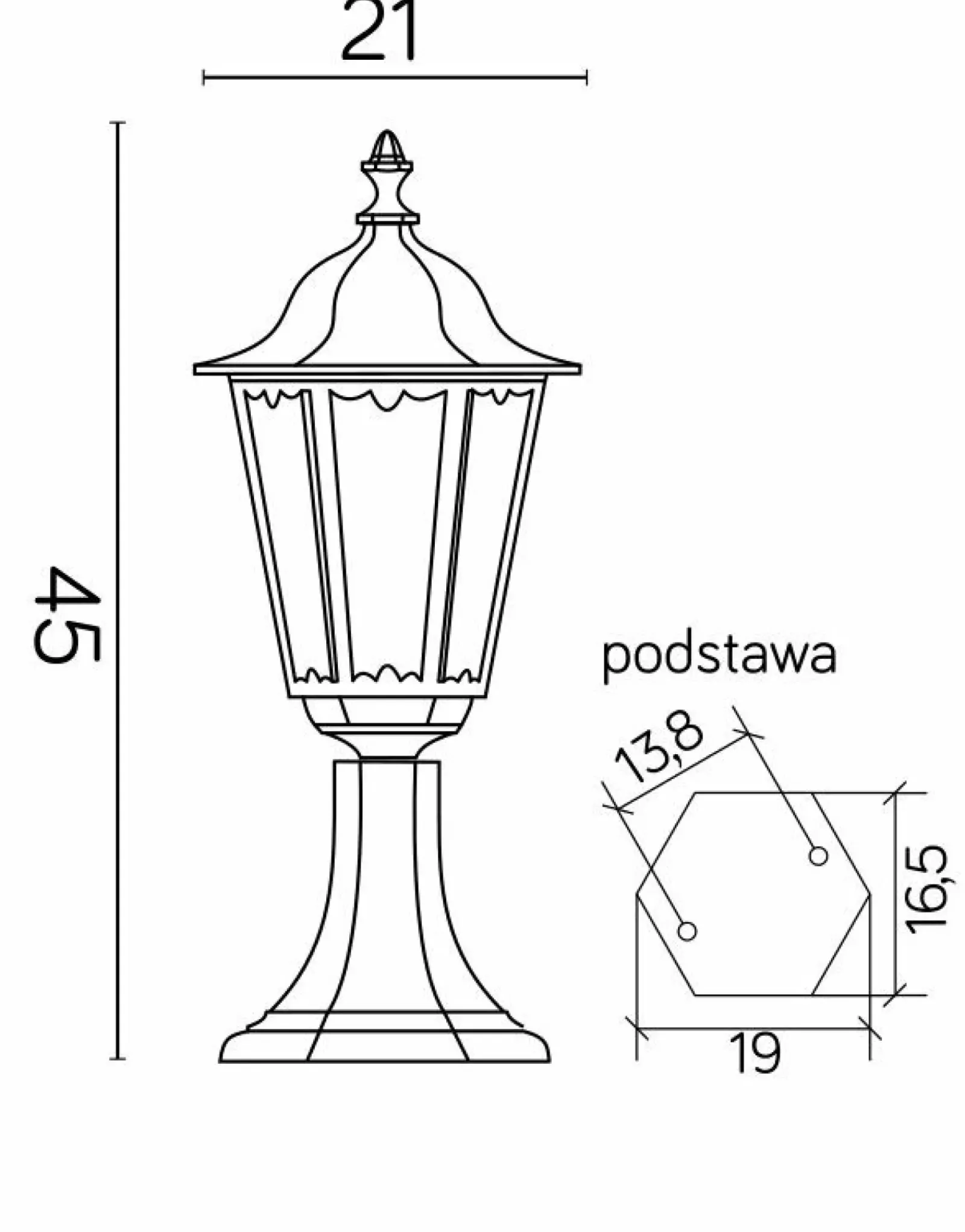 Sklep Kaja Lampa ogrodowa, jeden punkt światła K 4011/1/M z serii RETRO MIDI | Kaja Oświetl* Lampy Ogrodowe Stojące