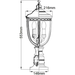 Sklep Kaja Lampa ogrodowa, na 3 żarówki FE-EB3-M-BLK z serii ENGLISH BRIDLE* Lampy Ogrodowe Stojące
