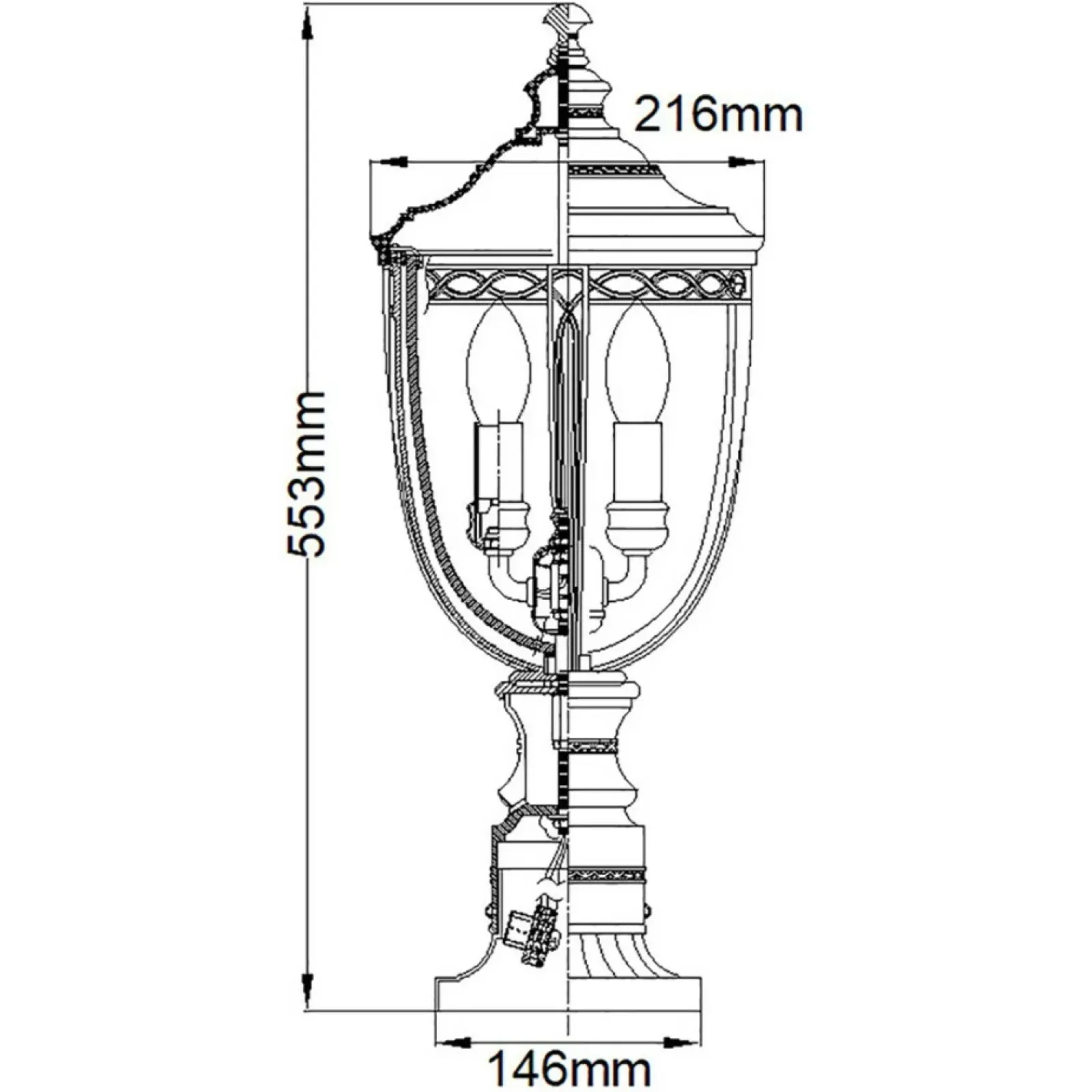 Sklep Kaja Lampa ogrodowa, na 3 żarówki FE-EB3-M-BLK z serii ENGLISH BRIDLE* Lampy Ogrodowe Stojące