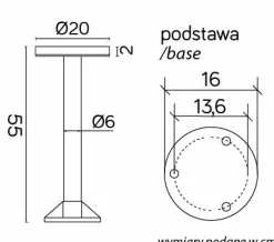 Sklep Kaja Lampa ogrodowa, słupek z wbudowanym LED-em RO-550 z serii RONDO | Kaja Oświetlen* Lampy Ogrodowe Stojące