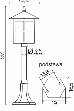 Sklep Kaja Lampa ogrodowa w czarnym kolorze, unikalna K 5002/3/KW z serii WENECJA | Kaja Oś* Lampy Ogrodowe Stojące