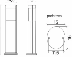 Sklep Kaja Lampa ogrodowa, świeci w dwie strony TO 3902-H 650 AL z serii ELIS | Kaja Oświet* Lampy Ogrodowe Stojące
