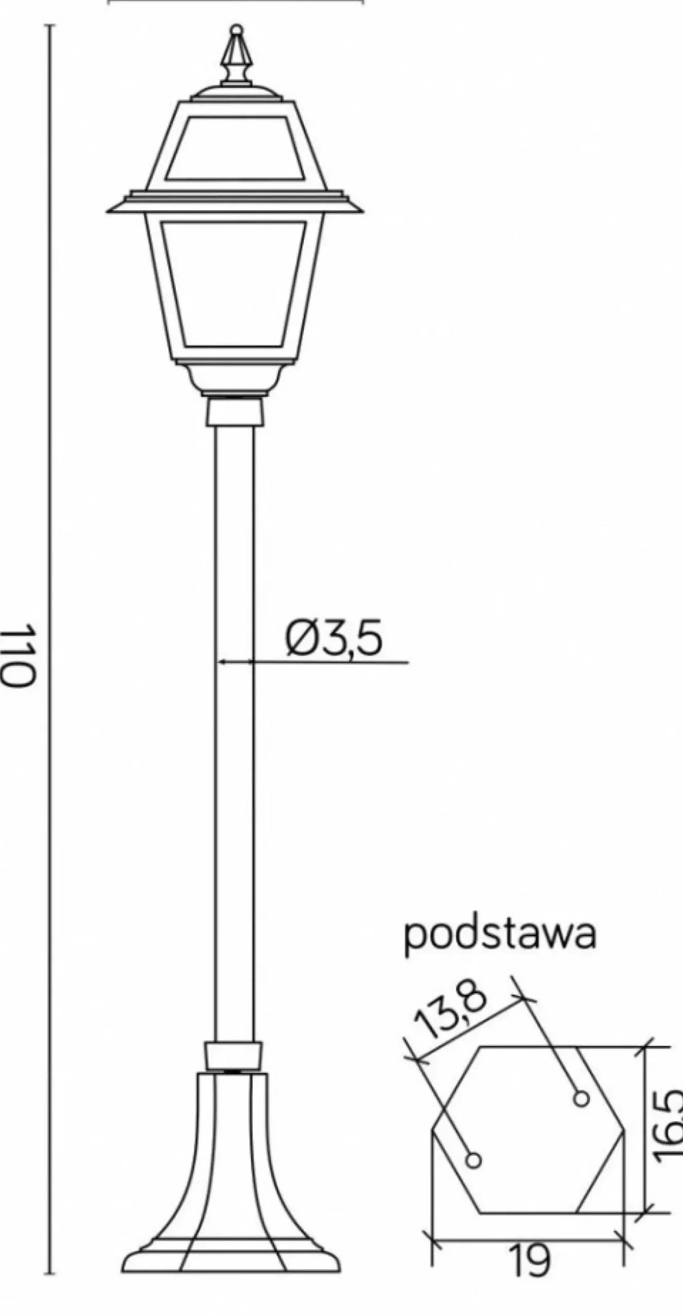 Sklep Kaja Lampa ogrodowa ze szłem witrażowym K 5002/2/N z serii WITRAŻ | Kaja Oświetlenie* Lampy Ogrodowe Stojące