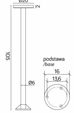 Sklep Kaja Lampa ogrogowa stojąca, zewnętrzne oświetlenie RO-1050 z serii RONDO | Kaja Oświ* Lampy Ogrodowe Stojące