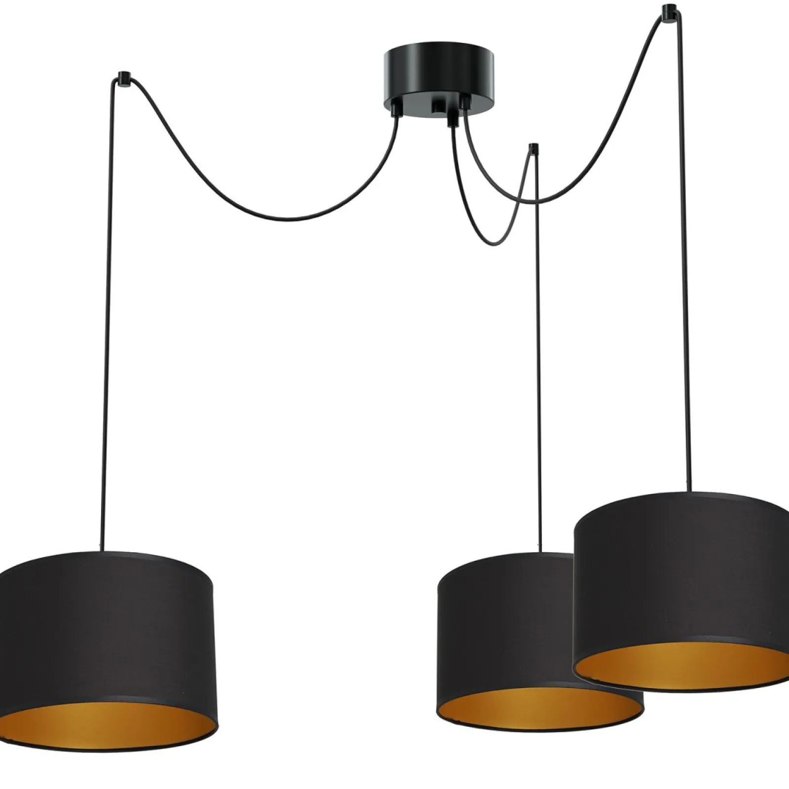 Sklep Kaja Lampa pająk z czarno-złotymi abażurami LX 4086 SPINDEL SHADE | Kaja* Żyrandole Z Abażurem